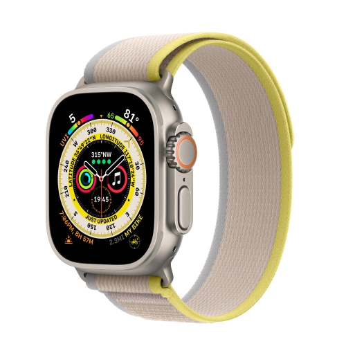 

WiWU Trail Loop Watch Band For Apple Watch Ultra 49mm&Watch Ultra 2 49mm / Series 9&8&7 45mm / SE 3&SE 2&6&SE&5&4 44mm / 3&2&1 42mm(Yellow+Ivory)