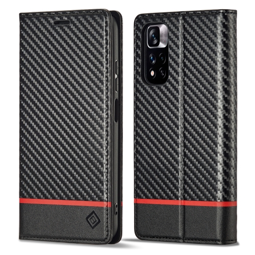 

For Xiaomi Redmi Note 12 Pro 4G Global LC.IMEEKE Carbon Fiber Leather Phone Case(Horizontal Black)