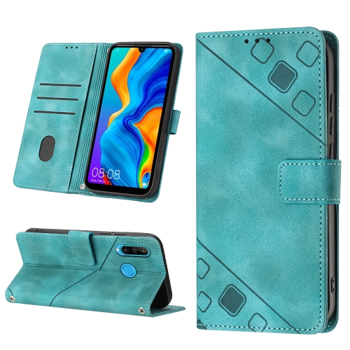 

For Huawei P30 lite Skin-feel Embossed Leather Phone Case(Green)