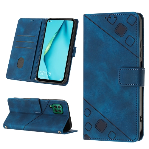 

For Huawei P40 lite/nova 6 SE / nova 7i Skin-feel Embossed Leather Phone Case(Blue)