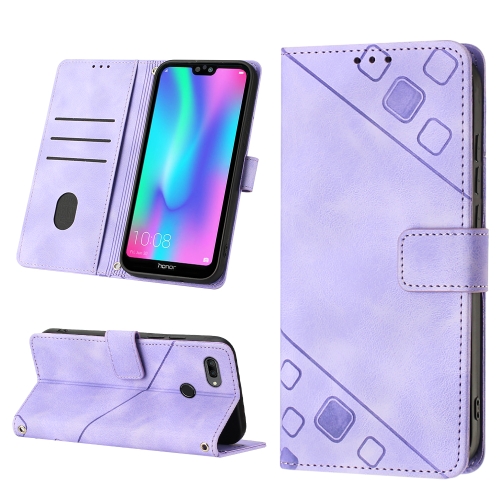

For Huawei Enjoy 7S/Honor 9 Lite/Honor 9i Skin-feel Embossed Leather Phone Case(Light Purple)