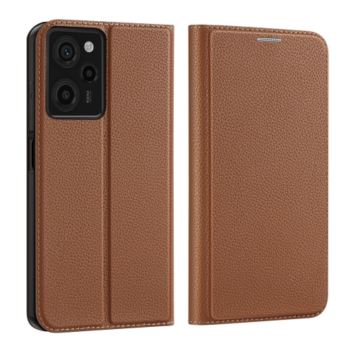 

For Xiaomi Redmi Note 12 Pro 5G Global / Poco X5 Pro 5G DUX DUCIS Skin X2 Series Horizontal Flip Leather Phone Case(Brown)