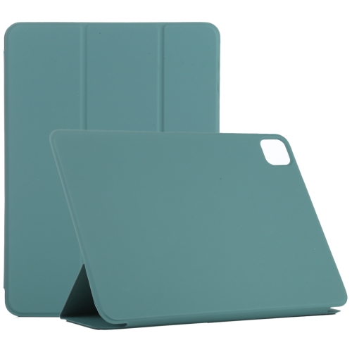 

For iPad Pro 12.9 inch(2020) Horizontal Flip Ultra-thin Double-sided Clip Non-buckle Magnetic PU Leather Tablet Case With Three-folding Holder & Sleep / Wake-up Function(Green)