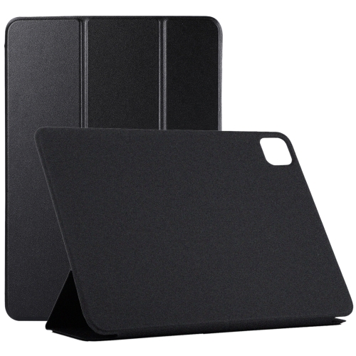 

For iPad Pro 12.9 inch(2020) Horizontal Flip Ultra-thin Double-sided Clip Non-buckle Magnetic PU Leather Tablet Case With Three-folding Holder & Sleep / Wake-up Function(Black)