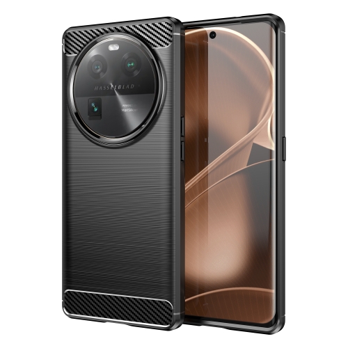 

For OPPO Find X6 5G Brushed Texture Carbon Fiber TPU Phone Case(Black)