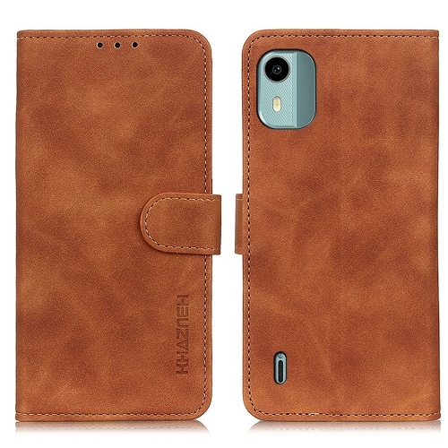 

For Nokia C12 4G KHAZNEH Retro Texture Flip Leather Phone Case(Brown)