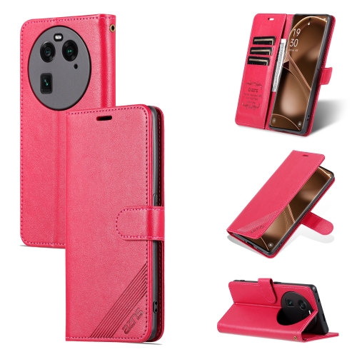 

For OPPO Find X6 AZNS Sheepskin Texture Flip Leather Phone Case(Red)