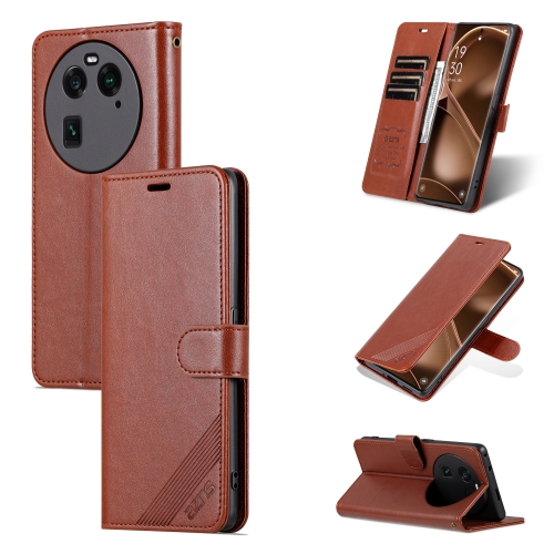 

For OPPO Find X6 Pro AZNS Sheepskin Texture Flip Leather Phone Case(Brown)