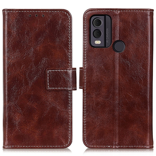 

For Nokia C22 4G Retro Crazy Horse Texture Leather Phone Case(Brown)