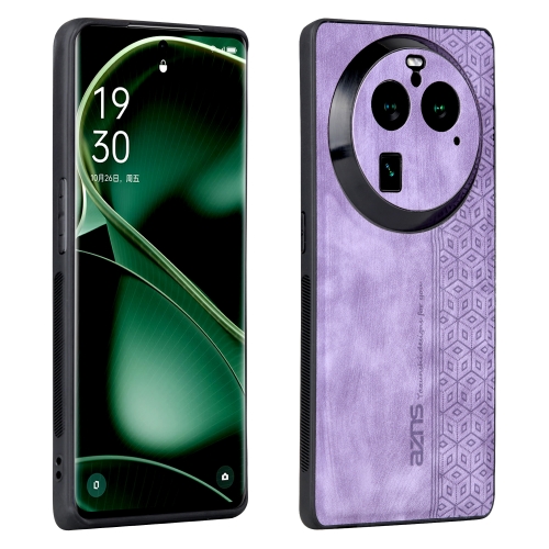 

For OPPO Find X6 AZNS 3D Embossed Skin Feel Phone Case(Purple)