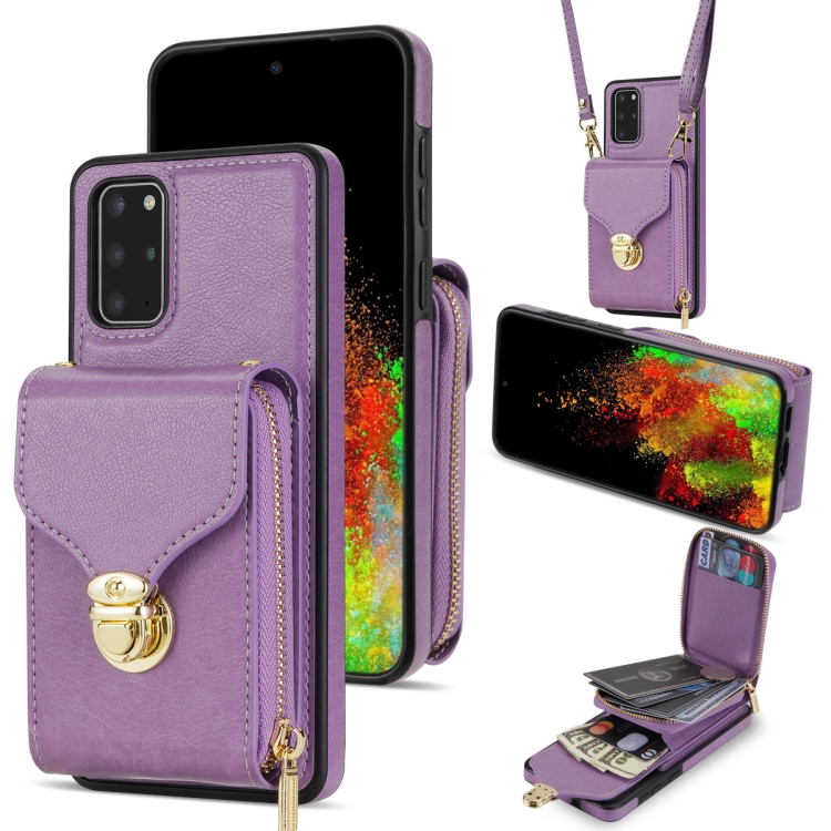 

For Samsung Galaxy S20 FE Zipper Hardware Card Wallet Phone Case(Purple)