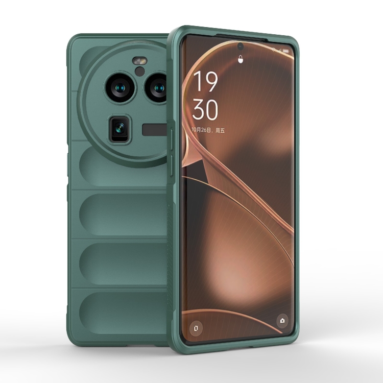 

For OPPO Find X6 Pro 5G Magic Shield TPU + Flannel Phone Case(Dark Green)