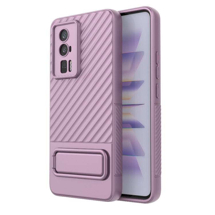 

For Xiaomi Redmi K60 Wavy Texture TPU Phone Case with Lens Film(Purple)