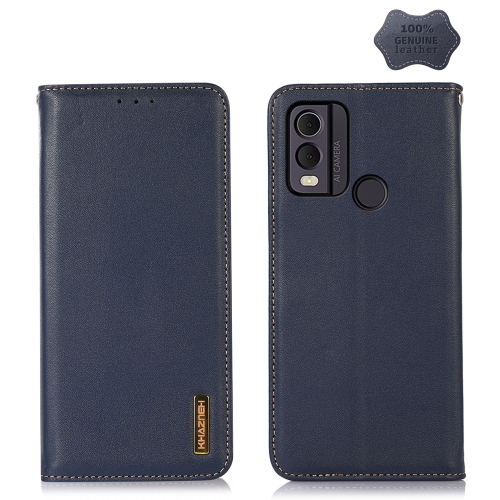 

For Nokia C22 4G KHAZNEH Nappa Top Layer Cowhide Leather Phone Case(Blue)