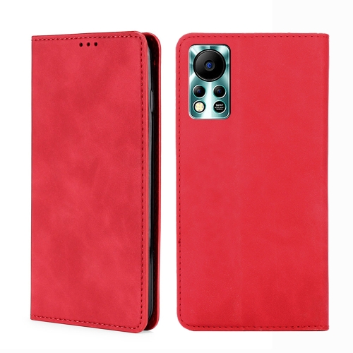 

For Infinix Hot 11s NFC Skin Feel Magnetic Horizontal Flip Leather Phone Case(Red)