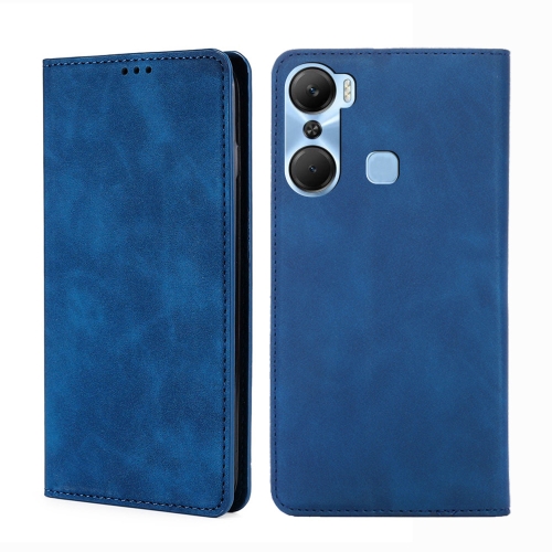 

For Infinix Hot 12 Pro Skin Feel Magnetic Horizontal Flip Leather Phone Case(Blue)