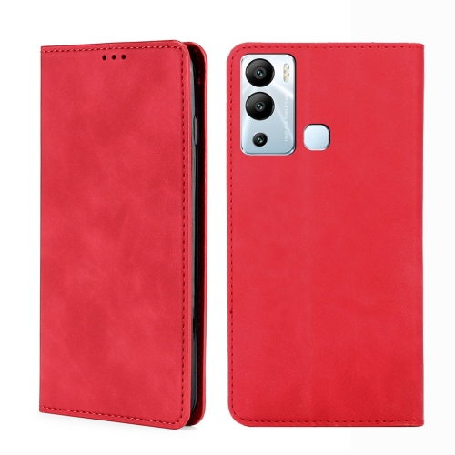 

For Infinix Hot 12i Skin Feel Magnetic Horizontal Flip Leather Phone Case(Red)