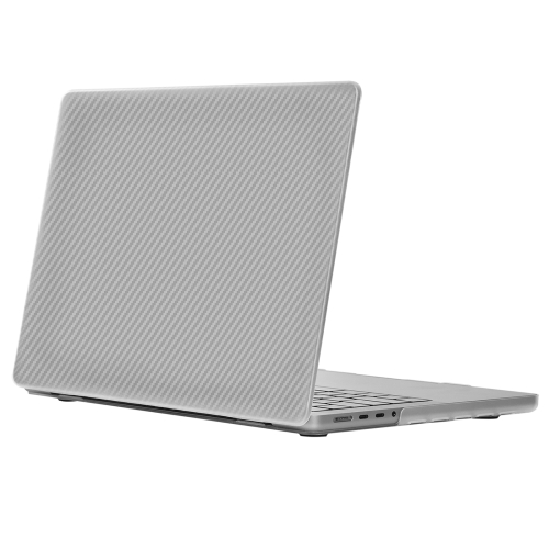 

For MacBook Pro 16.2 inch A2485 2021 WIWU Ikavlar Crystal Shield Carbon Fiber Texture Laptop Case(Transparent White)