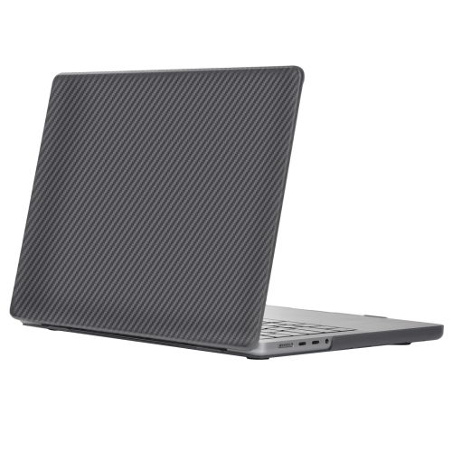 

For MacBook Air 13.6 inch A2681 2022 WIWU Ikavlar Crystal Shield Carbon Fiber Texture Laptop Case(Transparent Black)