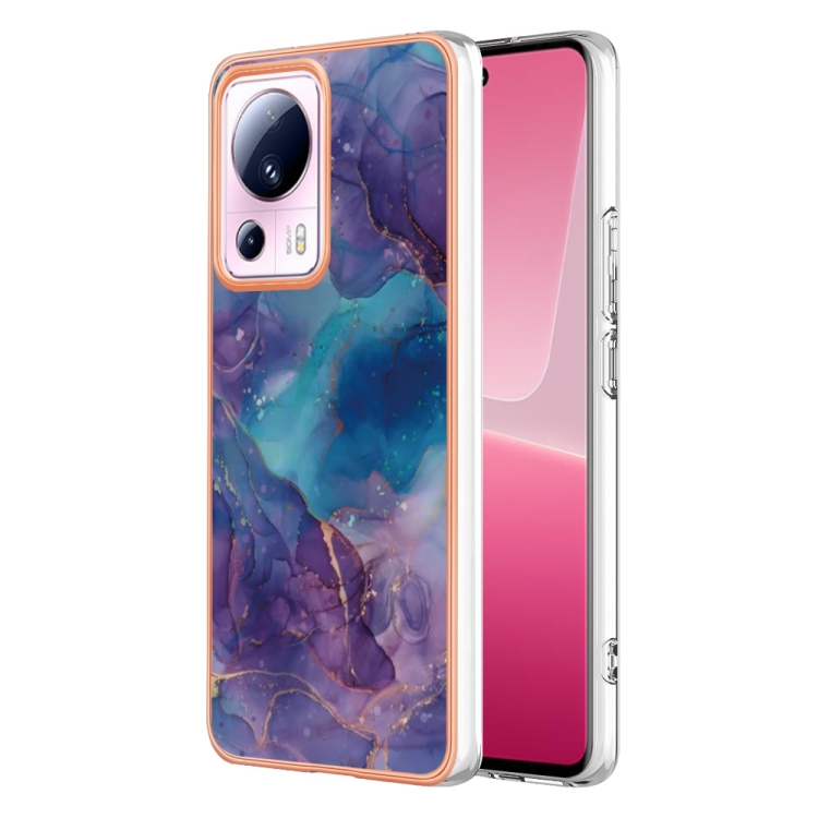 

For Xiaomi 13 Lite 5G Electroplating Marble Dual-side IMD Phone Case(Purple 016)