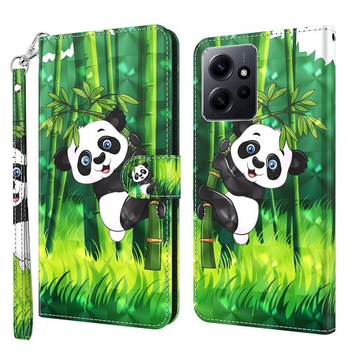 

For Xiaomi Redmi Note 12 4G Global 3D Painting Pattern Flip Leather Phone Case(Bamboo Panda)