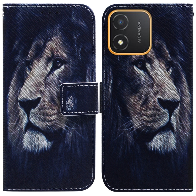 

For Honor X5 Coloured Drawing Flip Leather Phone Case(Lion)