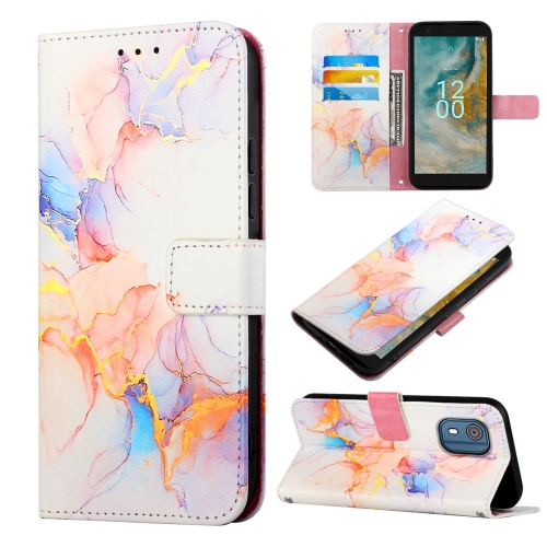 

For Nokia C02 TA-1522 PT003 Marble Pattern Flip Leather Phone Case(LS004)