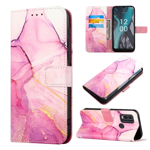 

For Nokia C22 PT003 Marble Pattern Flip Leather Phone Case(LS001)