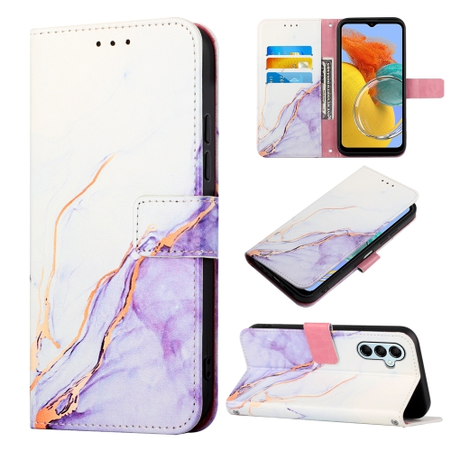 

For Samsung Galaxy M14 PT003 Marble Pattern Flip Leather Phone Case(LS006)