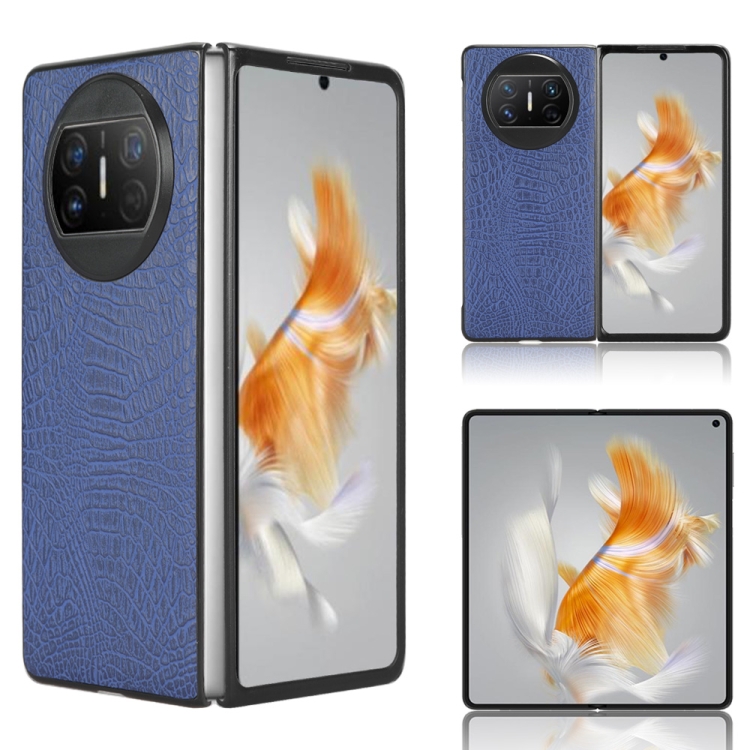 

For Huawei Mate X3 Crocodile Texture Phone Case(Blue)
