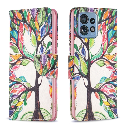 

For Motorola Edge 40 Pro 5G / Moto X40/X40 Pro Colored Drawing Pattern Leather Phone Case(Tree Life)