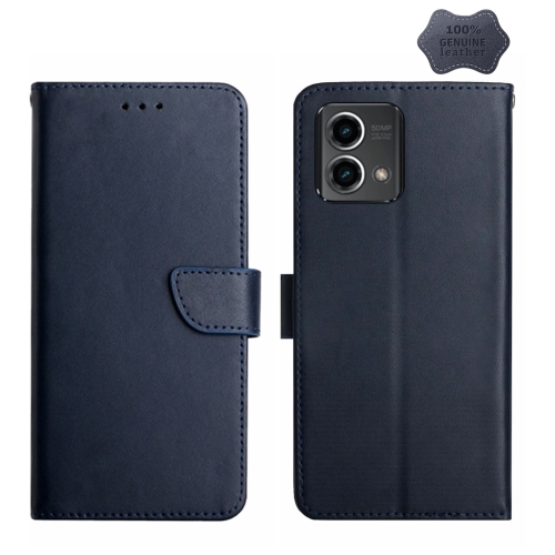 

For Motorola Moto G Stylus 5G 2023 Genuine Leather Fingerprint-proof Horizontal Flip Phone Case(Blue)