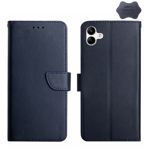 

For Samsung Galaxy F14 Global Genuine Leather Fingerprint-proof Horizontal Flip Phone Case(Blue)
