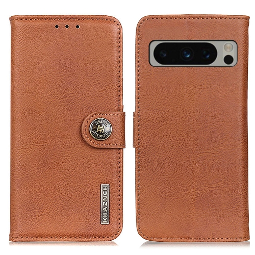 

For Google Pixel 8 Pro KHAZNEH Cowhide Texture Horizontal Flip Leather Phone Case(Brown)
