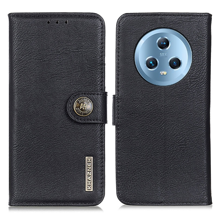 

For Honor Magic5 KHAZNEH Cowhide Texture Horizontal Flip Leather Phone Case(Black)