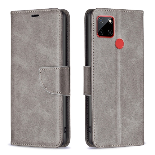 

For Nokia C12 Lambskin Texture Pure Color Flip Leather Phone Case(Grey)