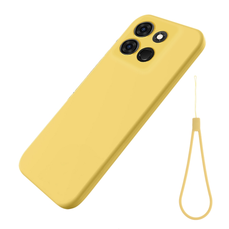 

For Infinix Smart 7 African Pure Color Liquid Silicone Shockproof Phone Case(Yellow)