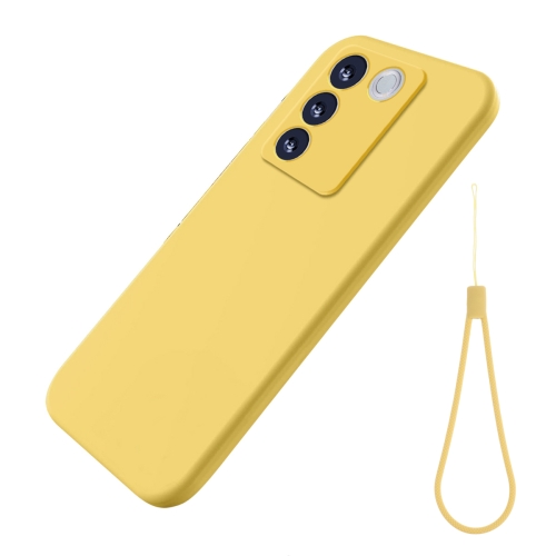 

For vivo V27 / V27 Pro / S16 / S16 Pro Pure Color Liquid Silicone Shockproof Phone Case(Yellow)