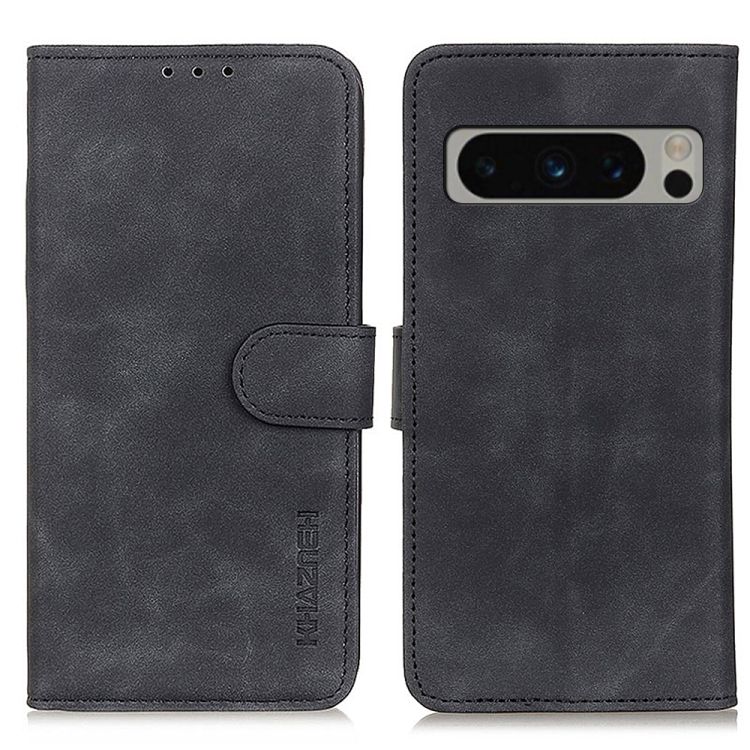 

For Google Pixel 8 Pro KHAZNEH Retro Texture Flip Leather Phone Case(Black)