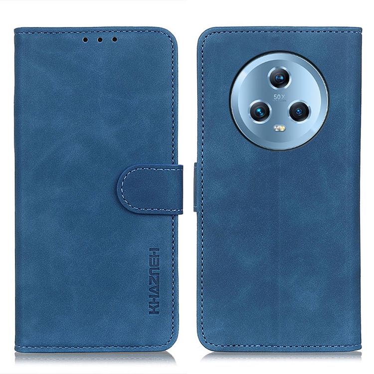 

For Honor Magic5 KHAZNEH Retro Texture Flip Leather Phone Case(Blue)