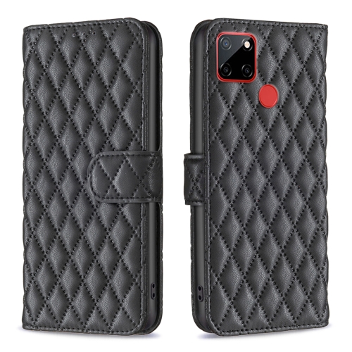 

For Nokia C12 Diamond Lattice Wallet Flip Leather Phone Case(Black)