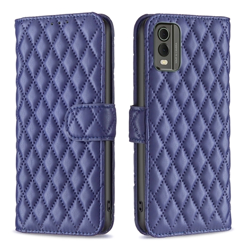 

For Nokia C32 Diamond Lattice Wallet Flip Leather Phone Case(Blue)