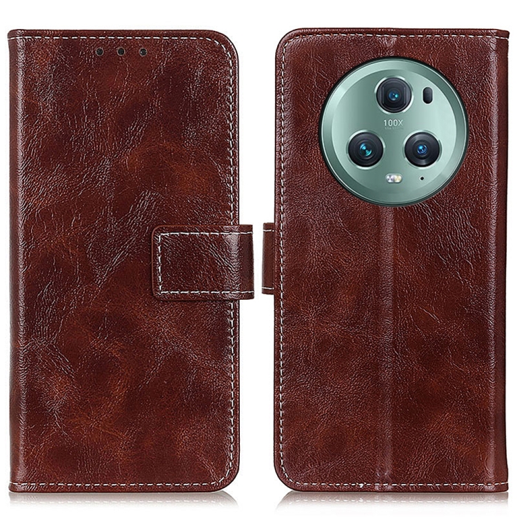 

For Honor Magic5 Pro Retro Crazy Horse Texture Flip Leather Phone Case(Brown)