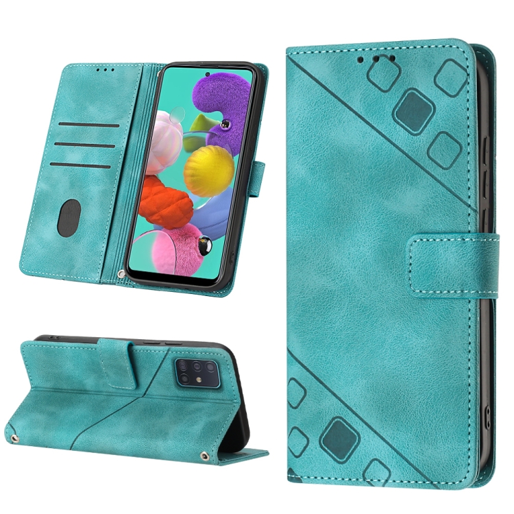 

For Samsung Galaxy A51 / M40s Skin-feel Embossed Leather Phone Case(Green)