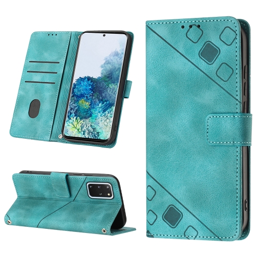 

For Samsung Galaxy S20+ Skin-feel Embossed Leather Phone Case(Green)