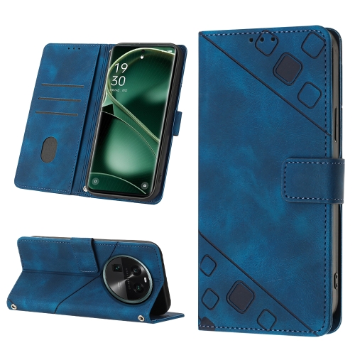 

For OPPO Find X6 Skin-feel Embossed Leather Phone Case(Blue)