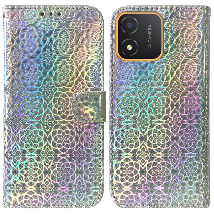 

For Honor X5 Colorful Magnetic Buckle Leather Phone Case(Silver)