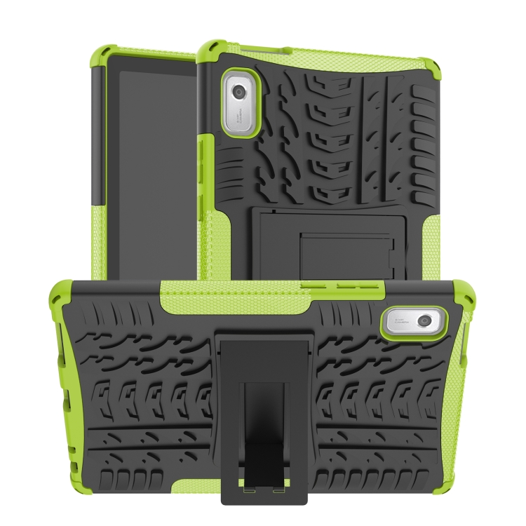 

For Lenovo Tab M9 Tire Texture TPU + PC Tablet Case with Holder(Green)