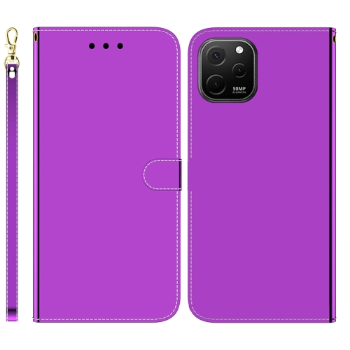 

For Huawei nova Y61 / Enjoy 50z Imitated Mirror Surface Leather Phone Case(Purple)