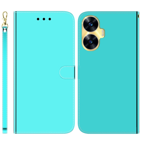 

For Realme C55 Imitated Mirror Surface Leather Phone Case(Mint Green)
